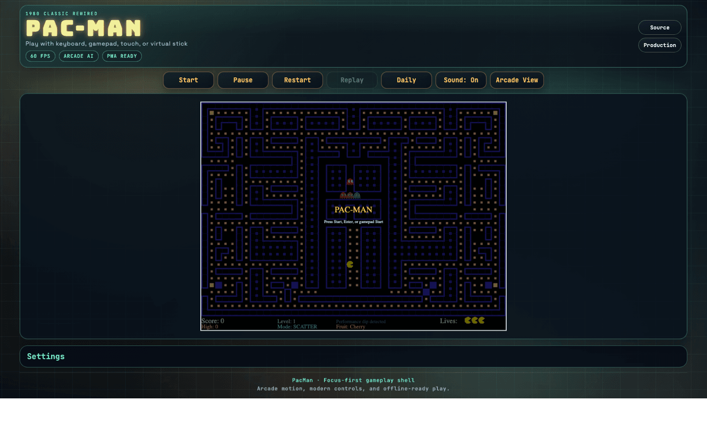 Current PacMan gameplay preview